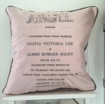 Personalised Wedding Cushions, Wedding Invitation Cushions, Mr and Mrs Cushions